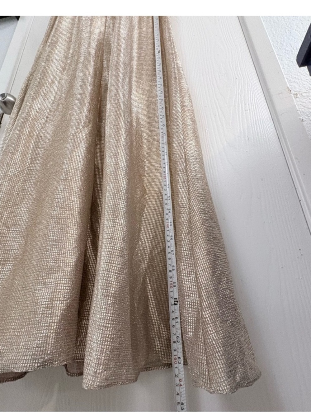Hailey Paige Gold Metallic
Pleated Gown Sleeveless Formal Maxi Dress Size 12 - Picture 12 of 12